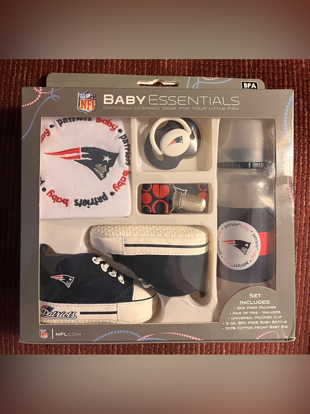 Baby Fanatic New England Patriots 5-Piece Baby Essentials Gift Set